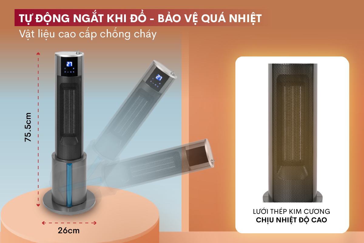 Hình ảnh chi tiết Quạt sưởi gốm tích hợp tạo ẩm FUJIHOME FH6000 - Ảnh số 13