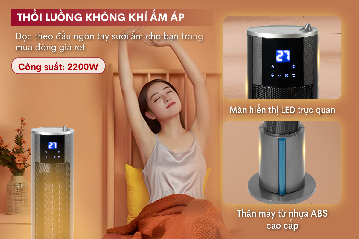 Hình ảnh chi tiết Quạt sưởi gốm tích hợp tạo ẩm FUJIHOME FH6000 - Ảnh số 9