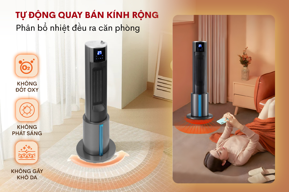 Hình ảnh chi tiết Quạt sưởi gốm tích hợp tạo ẩm FUJIHOME FH6000 - Ảnh số 10