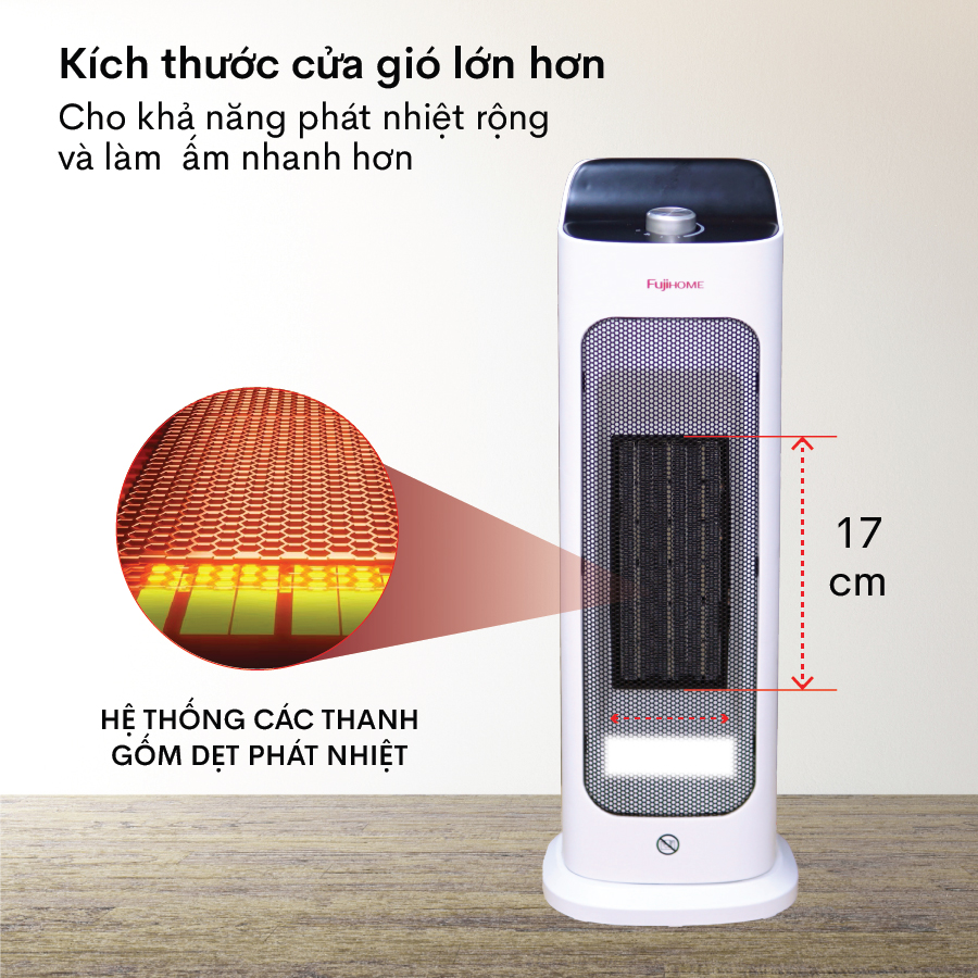 Hình ảnh chi tiết Quạt sưởi gốm để bàn FUJIHOME FH1000 - Ảnh số 10