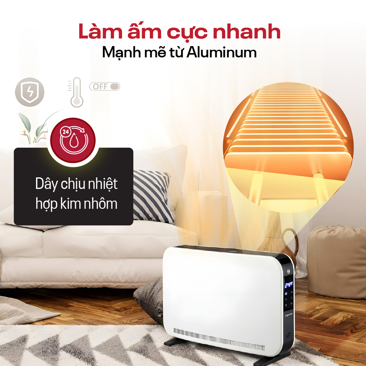 Hình ảnh chi tiết Máy sưởi đối lưu Fujihome CH7320 - Ảnh số 16