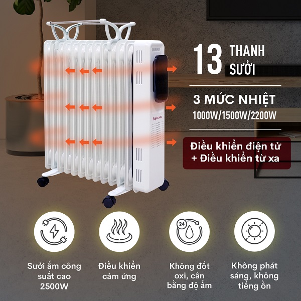 Hình ảnh chi tiết Máy sưởi dầu Fujihome OH8613 - Ảnh số 12
