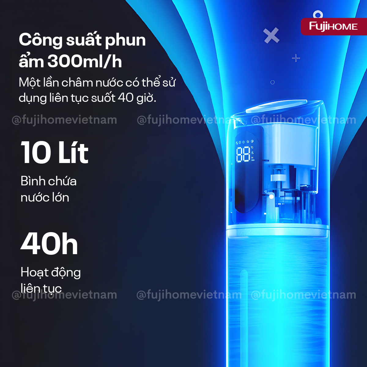 Hình ảnh chi tiết Máy Tạo Ẩm Xông Tinh Dầu khử khuẩn UV Fujihome HM10UV-WIFI (IMEI) - Ảnh số 16