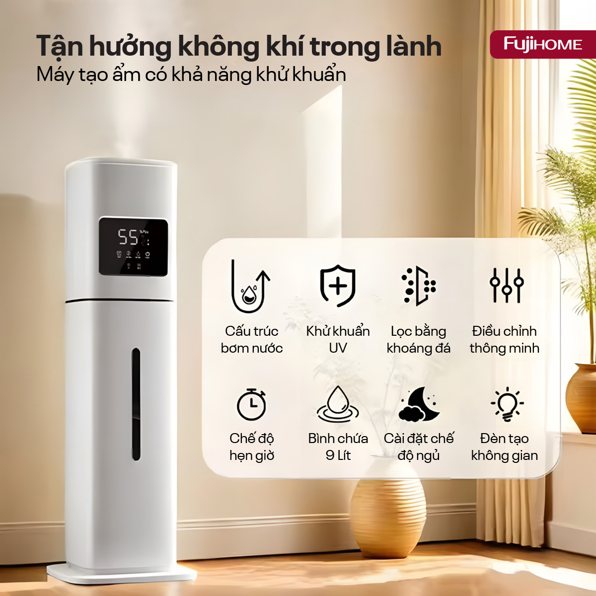 Hình ảnh chi tiết Máy Tạo Ẩm Xông Tinh Dầu khử khuẩn UV Fujihome HM09UV2 (IMEI) - Ảnh số 20