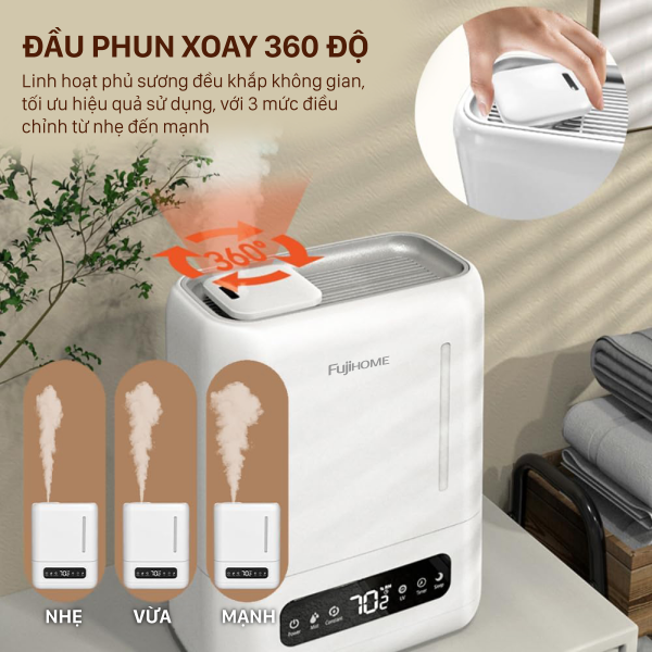 Hình ảnh chi tiết Máy Phun Sương Tạo Ẩm Xông Tinh Dầu Fujihome HM04EUV - Ảnh số 3