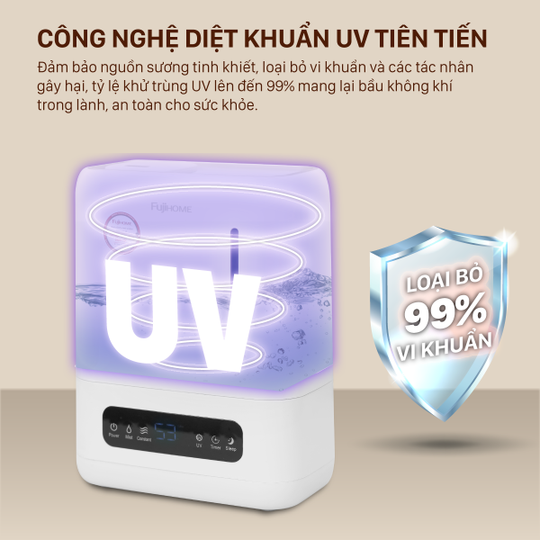 Hình ảnh chi tiết Máy Phun Sương Tạo Ẩm Xông Tinh Dầu Fujihome HM04EUV - Ảnh số 9