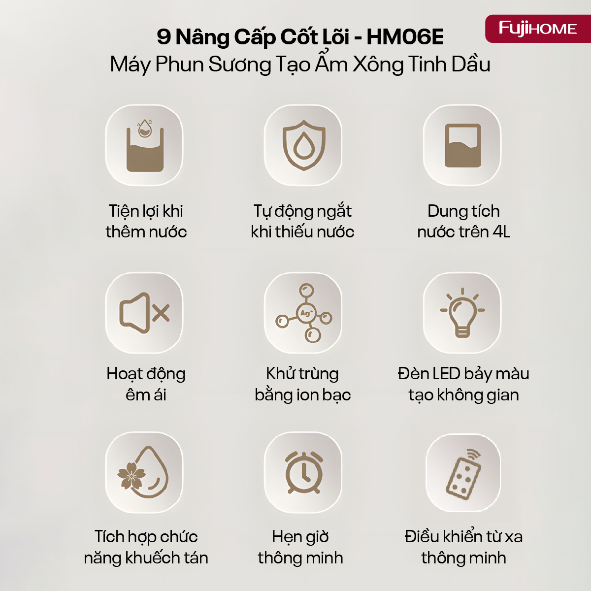 Hình ảnh chi tiết Máy Phun Sương Tạo Ẩm Xông Tinh Dầu Fujihome HM06E - Ảnh số 17