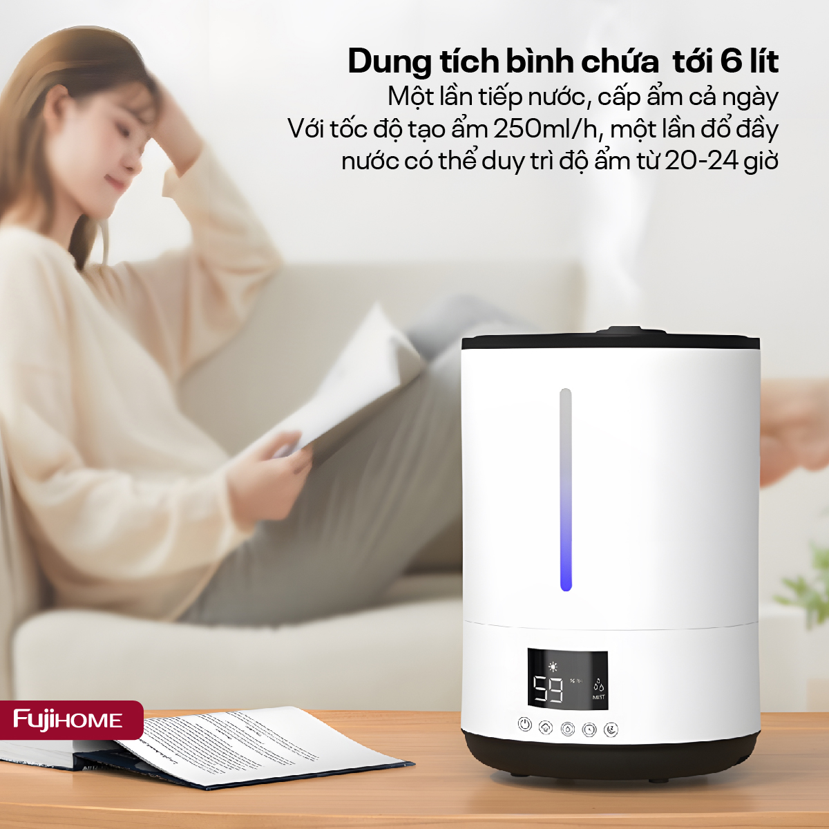Hình ảnh chi tiết Máy Phun Sương Tạo Ẩm Xông Tinh Dầu Fujihome HM06E - Ảnh số 19