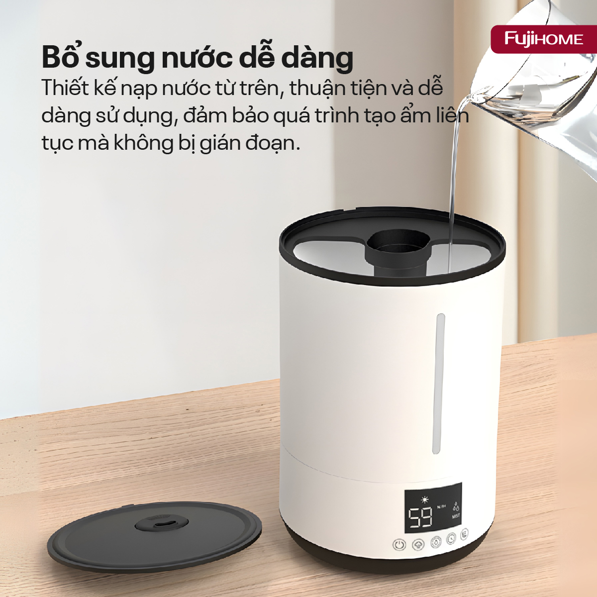 Hình ảnh chi tiết Máy Phun Sương Tạo Ẩm Xông Tinh Dầu Fujihome HM06E - Ảnh số 22