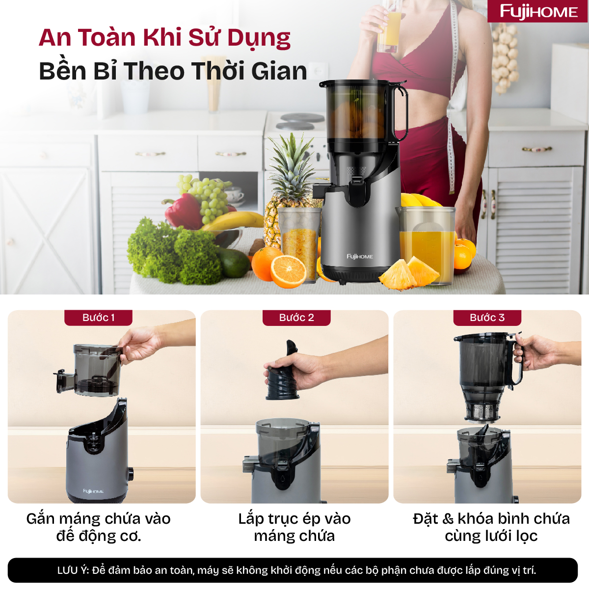 Hình ảnh chi tiết Máy ép chậm nguyên quả Fujihome SJ16 - Ảnh số 21
