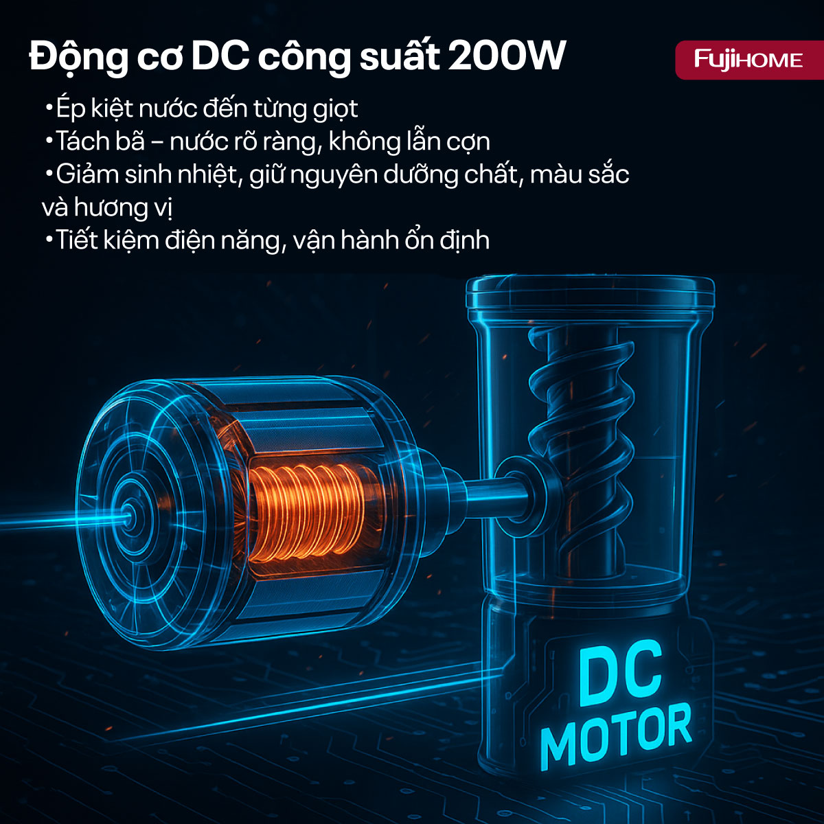 Hình ảnh chi tiết Máy ép chậm nguyên quả Fujihome SJ50C - Ảnh số 15