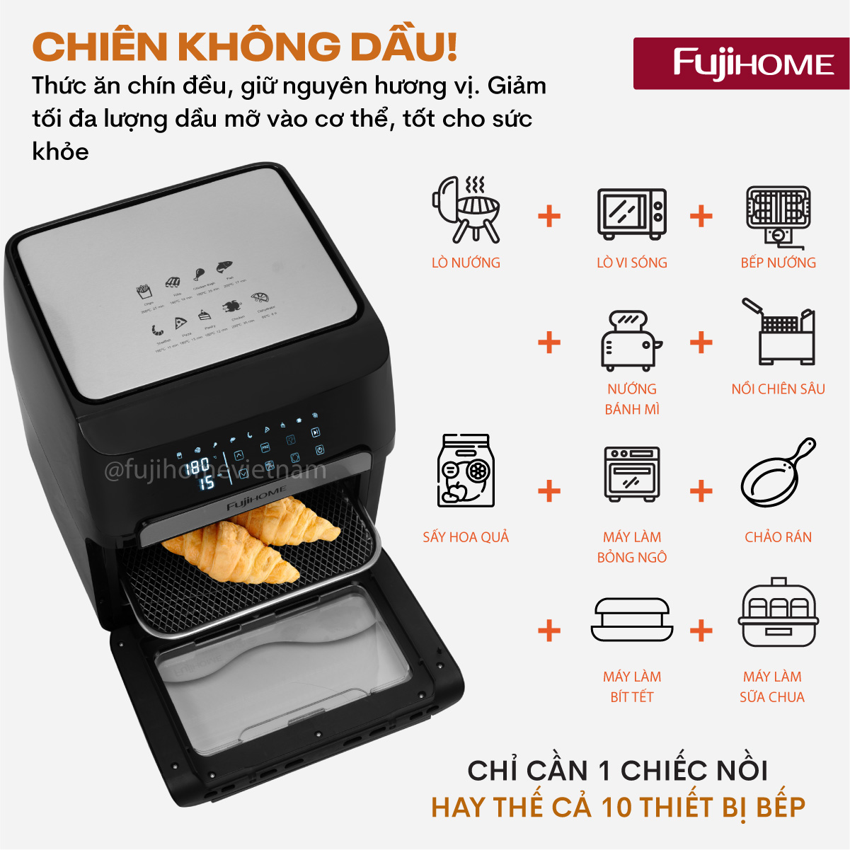 Hình ảnh chi tiết Nồi chiên không dầu Fujihome AA12DB 12Lít - Dung tích 12L - Ảnh số 21
