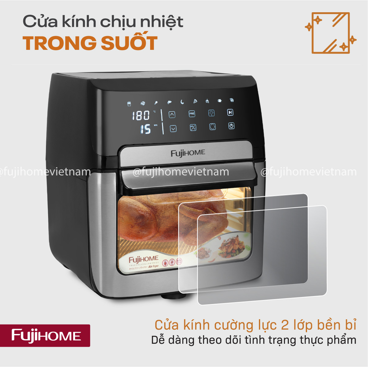 Hình ảnh chi tiết Nồi chiên không dầu Fujihome AA12DB 12Lít - Dung tích 12L - Ảnh số 23
