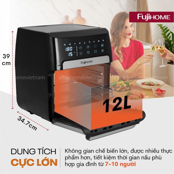 Hình ảnh chi tiết Nồi chiên không dầu Fujihome AA12DB 12Lít - Dung tích 12L - Ảnh số 6