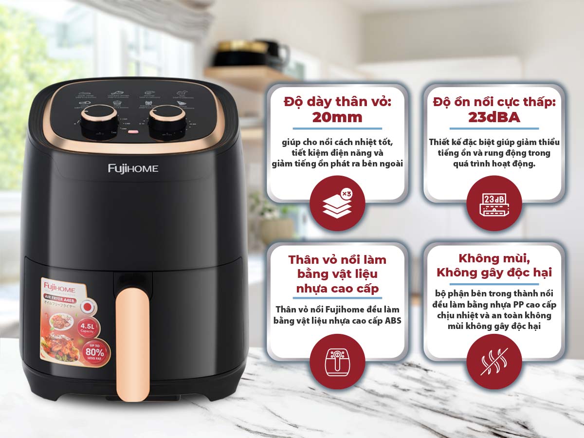 Hình ảnh chi tiết Nồi chiên không dầu Fujihome A4EB 4Lít - Dung tích 4L - Ảnh số 18