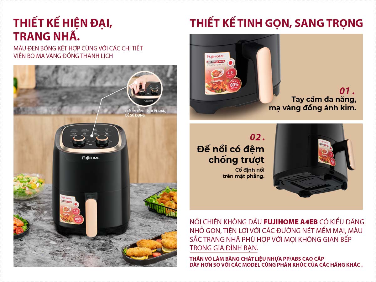 Hình ảnh chi tiết Nồi chiên không dầu Fujihome A4EB 4Lít - Dung tích 4L - Ảnh số 11