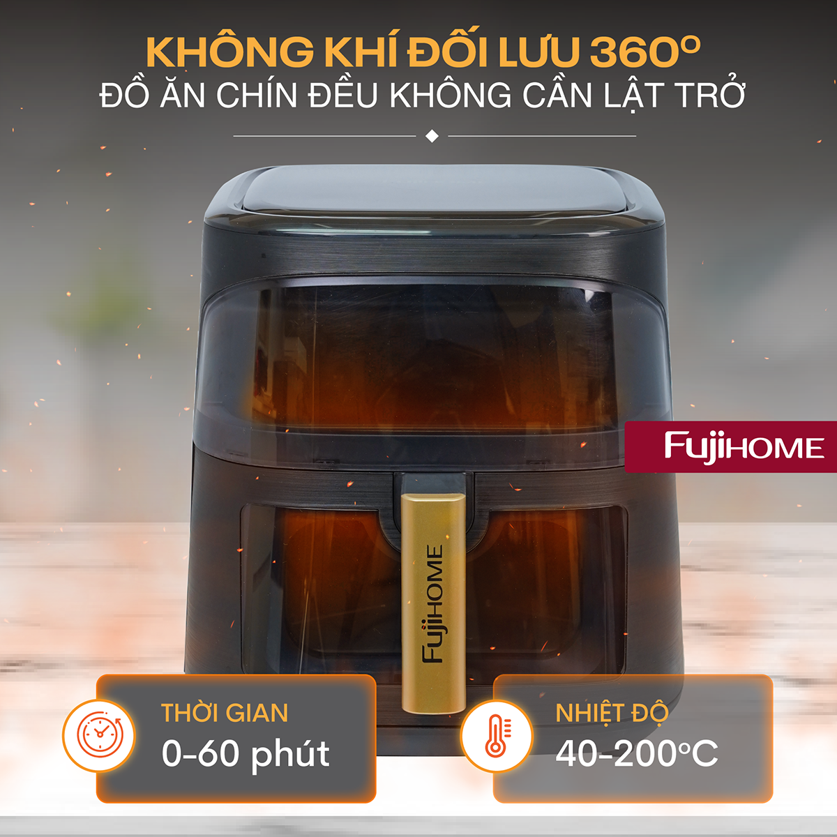 Hình ảnh chi tiết Nồi chiên không dầu Fujihome A8DG1NEW 8Lít - Ảnh số 17
