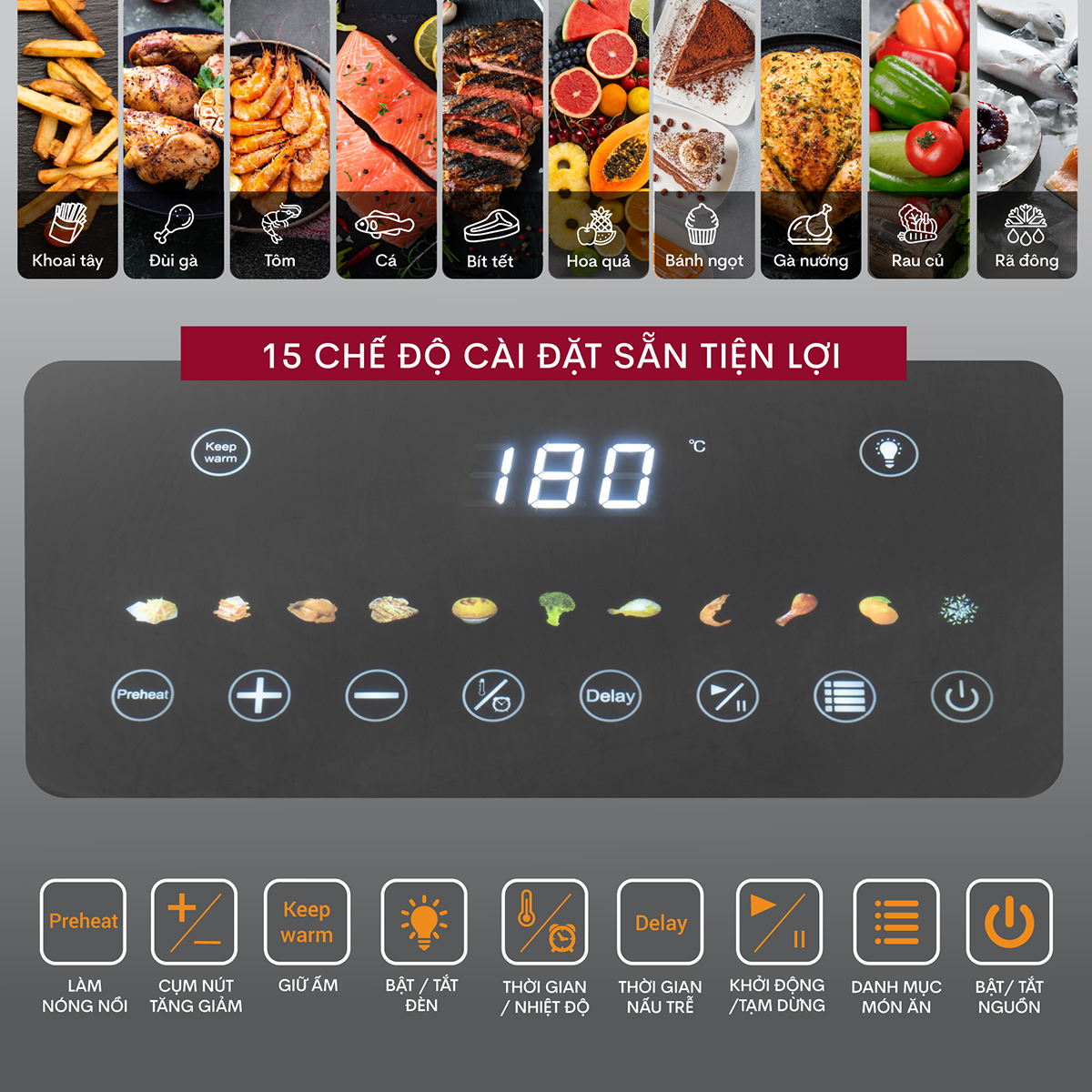 Hình ảnh chi tiết Nồi chiên không dầu Fujihome A8DG1NEW 8Lít - Ảnh số 20