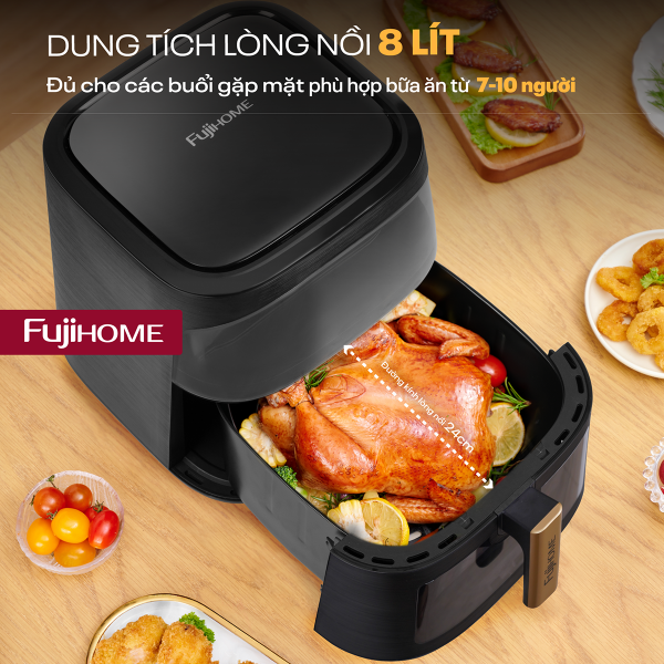 Hình ảnh chi tiết Nồi chiên không dầu Fujihome A8DG1NEW 8Lít - Ảnh số 5