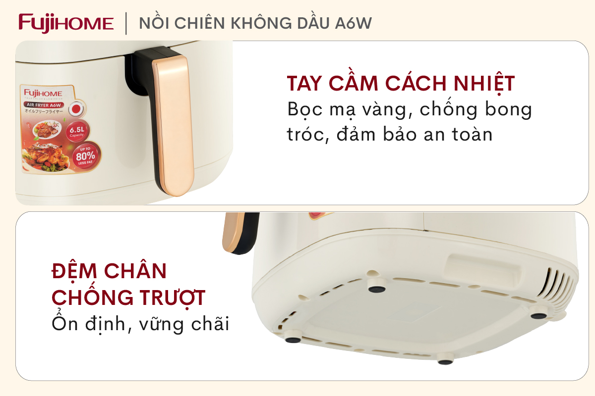 Hình ảnh chi tiết Nồi chiên không dầu Fujihome A6W - Dung tích 6.5L - Ảnh số 14