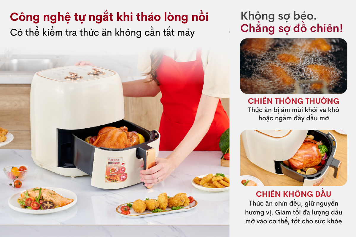 Hình ảnh chi tiết Nồi chiên không dầu Fujihome A6W - Dung tích 6.5L - Ảnh số 16