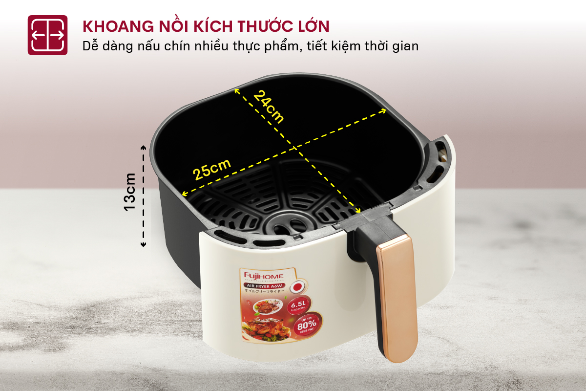 Hình ảnh chi tiết Nồi chiên không dầu Fujihome A6W - Dung tích 6.5L - Ảnh số 18