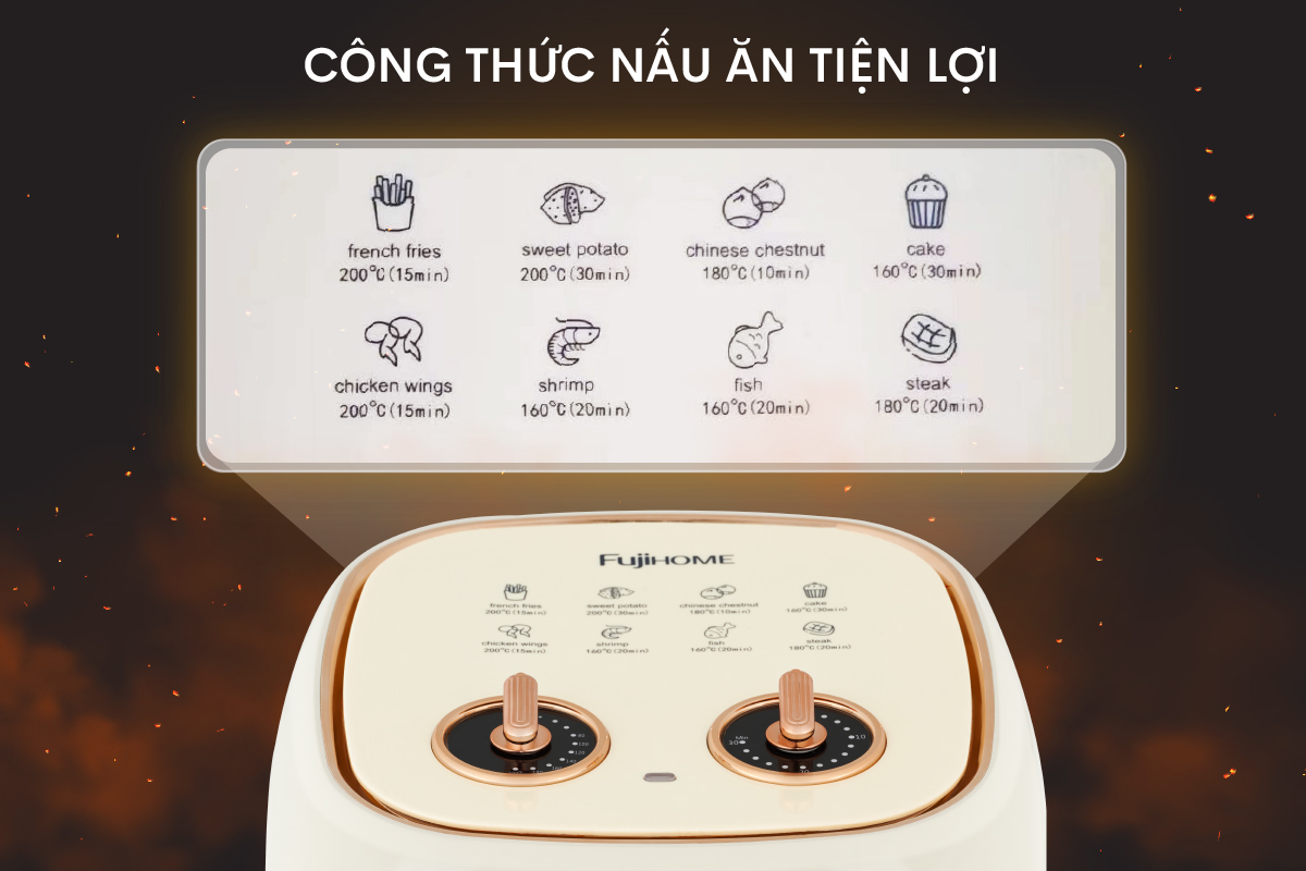 Hình ảnh chi tiết Nồi chiên không dầu Fujihome A6W - Dung tích 6.5L - Ảnh số 10
