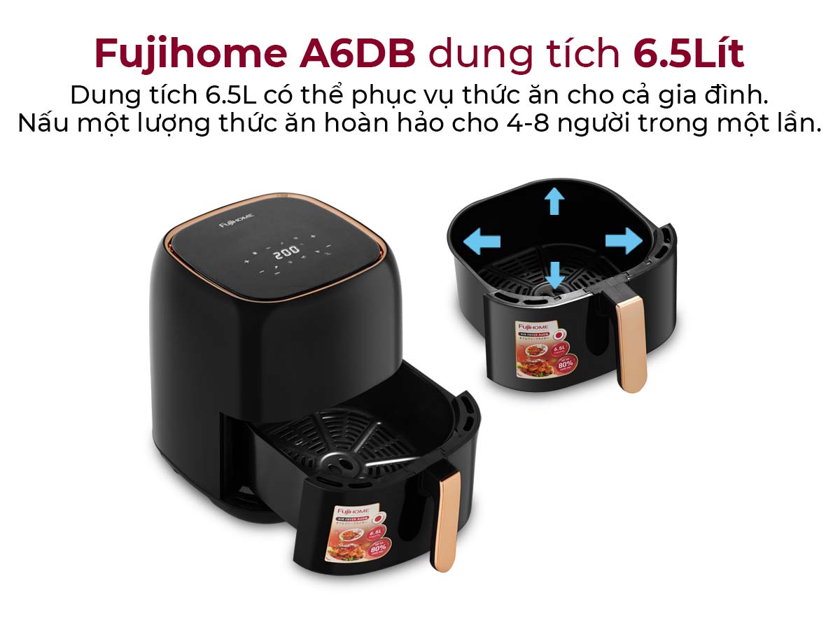 Hình ảnh chi tiết Nồi chiên không dầu Fujihome A6DB 6.5L t - Dung tích 6.5L - Ảnh số 14