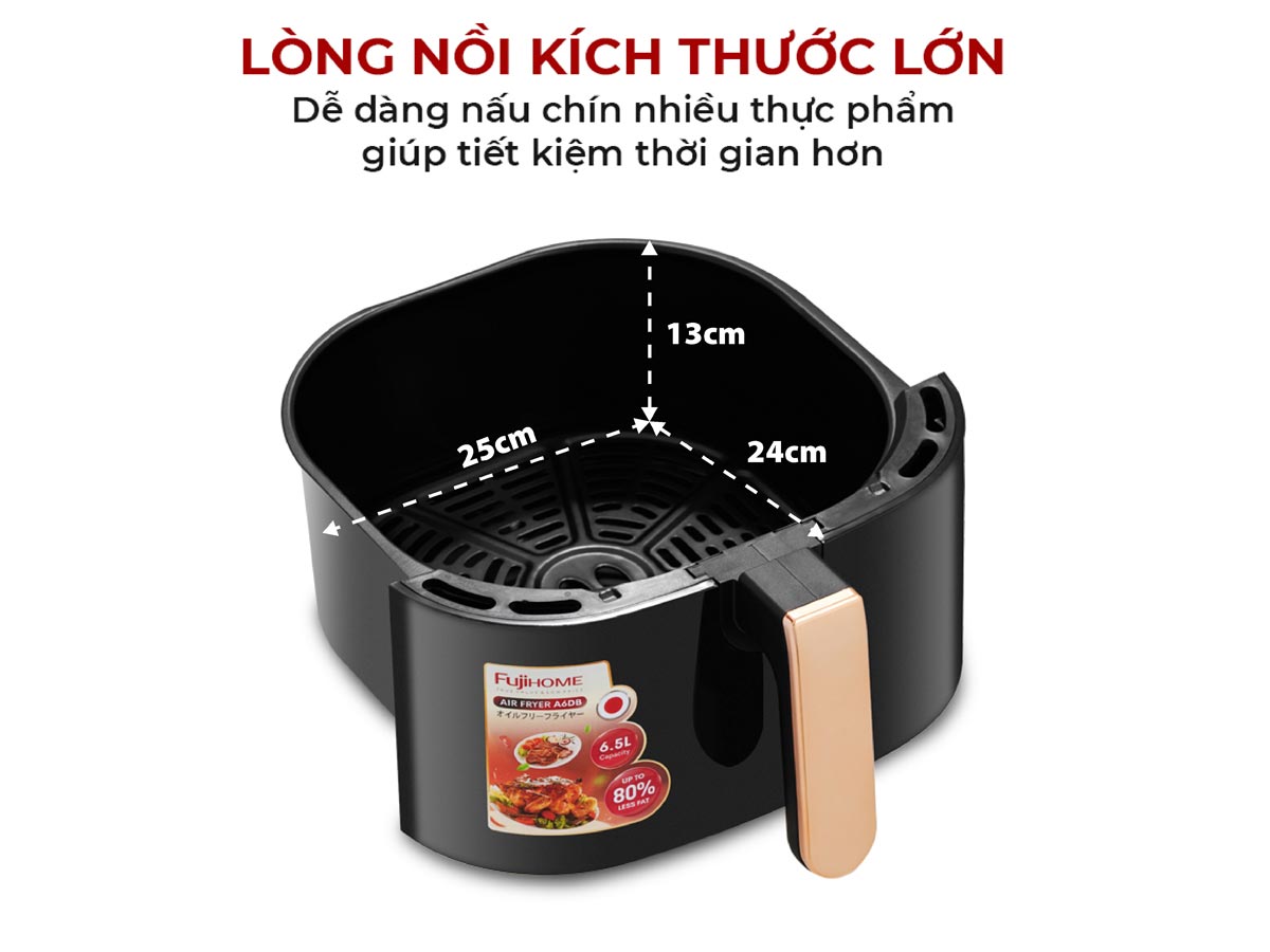 Hình ảnh chi tiết Nồi chiên không dầu Fujihome A6DB 6.5L t - Dung tích 6.5L - Ảnh số 17