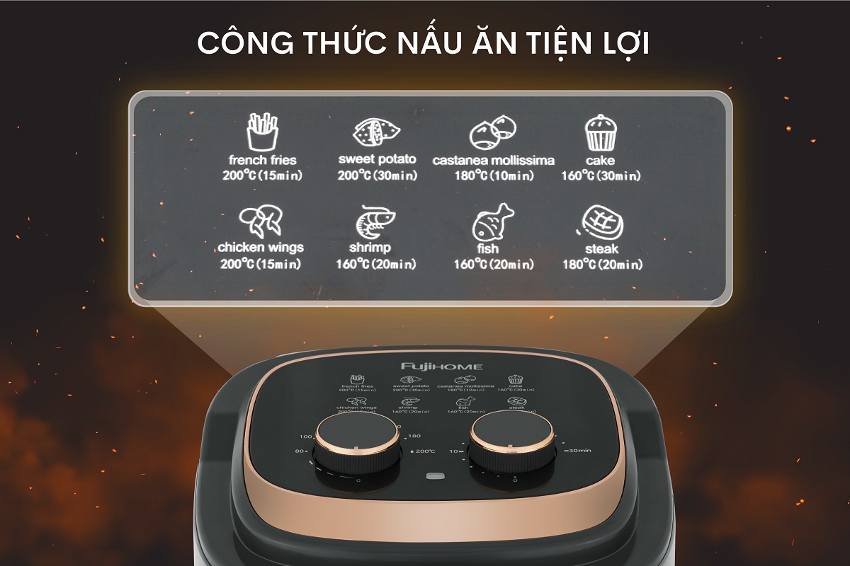 Hình ảnh chi tiết Nồi chiên không dầu Fujihome A6GG 6.5L t - Dung tích 6.5L - Ảnh số 15