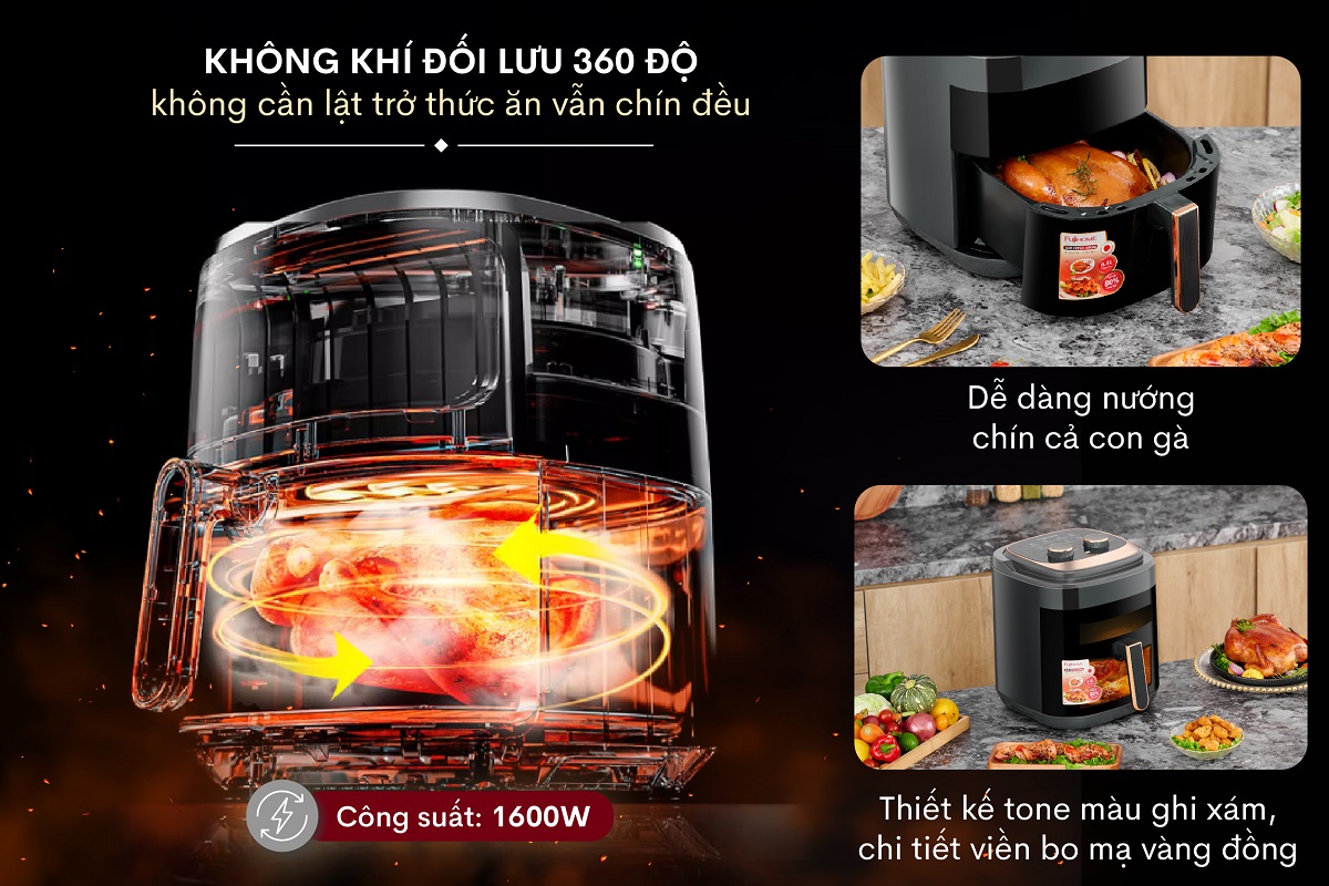 Hình ảnh chi tiết Nồi chiên không dầu Fujihome A6GG 6.5L t - Dung tích 6.5L - Ảnh số 11