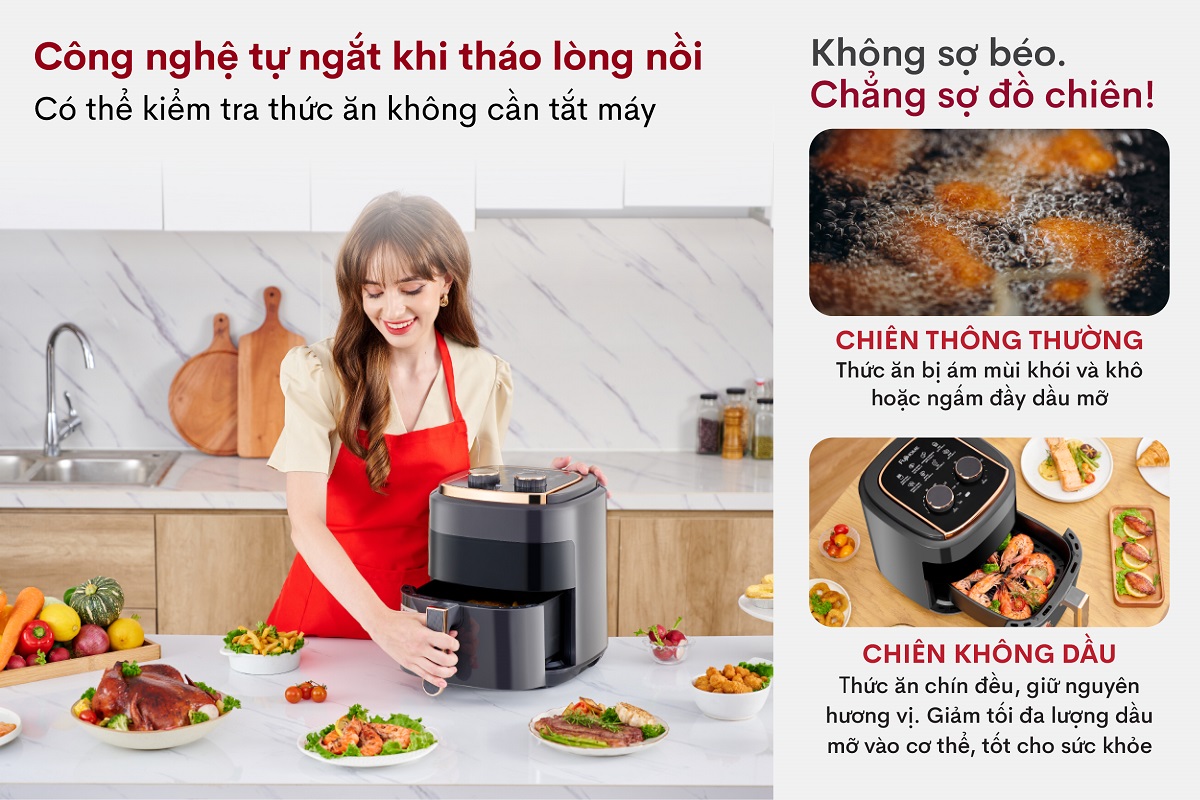 Hình ảnh chi tiết Nồi chiên không dầu Fujihome A5GG 5Lít - Dung tích 5L - Ảnh số 15