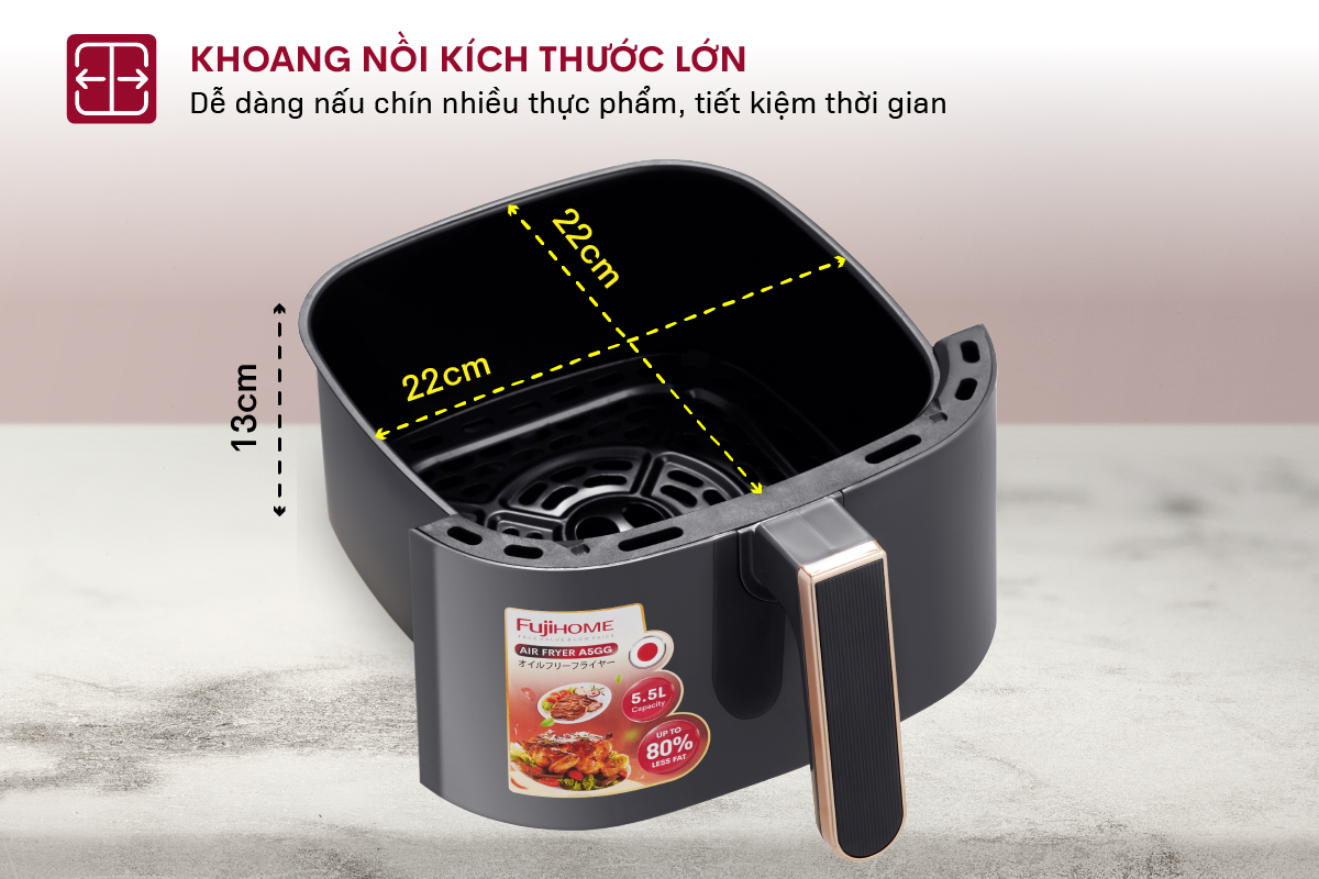 Hình ảnh chi tiết Nồi chiên không dầu Fujihome A5GG 5Lít - Dung tích 5L - Ảnh số 18