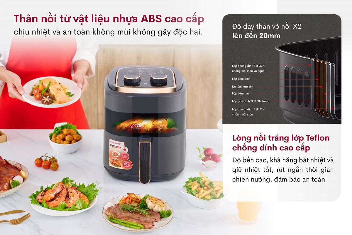 Hình ảnh chi tiết Nồi chiên không dầu Fujihome A5GG 5Lít - Dung tích 5L - Ảnh số 19