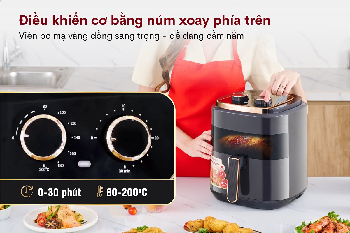 Hình ảnh chi tiết Nồi chiên không dầu Fujihome A5GG 5Lít - Dung tích 5L - Ảnh số 9