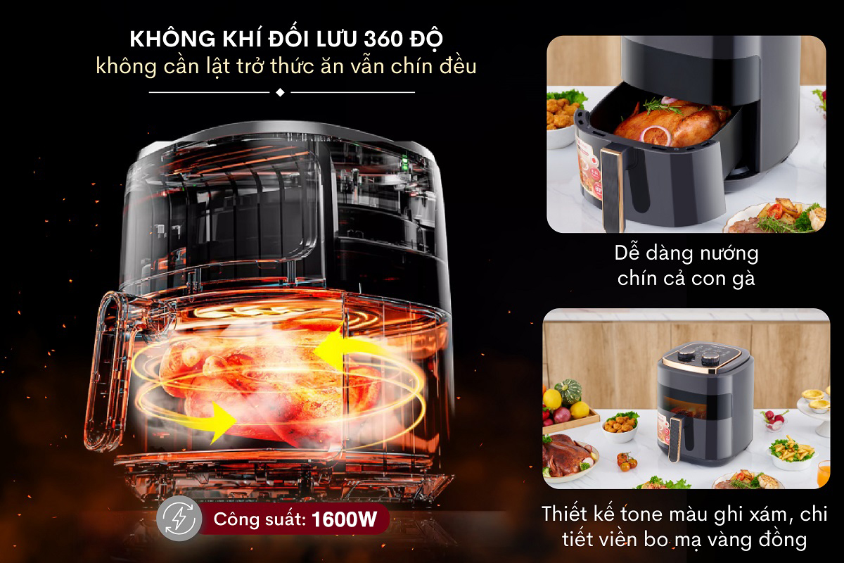 Hình ảnh chi tiết Nồi chiên không dầu Fujihome A5GG 5Lít - Dung tích 5L - Ảnh số 10