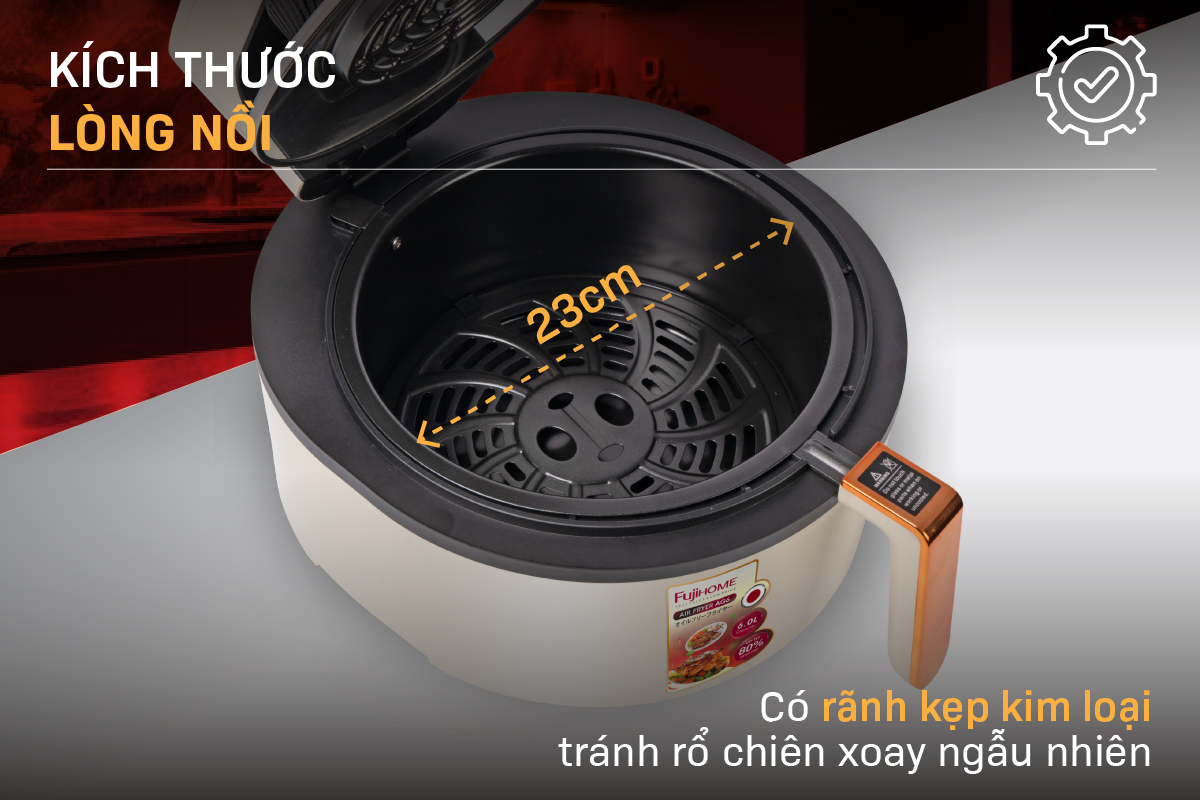 Hình ảnh chi tiết Nồi chiên không dầu Fujihome AG6 6Lít - Dung tích 6L - Ảnh số 12
