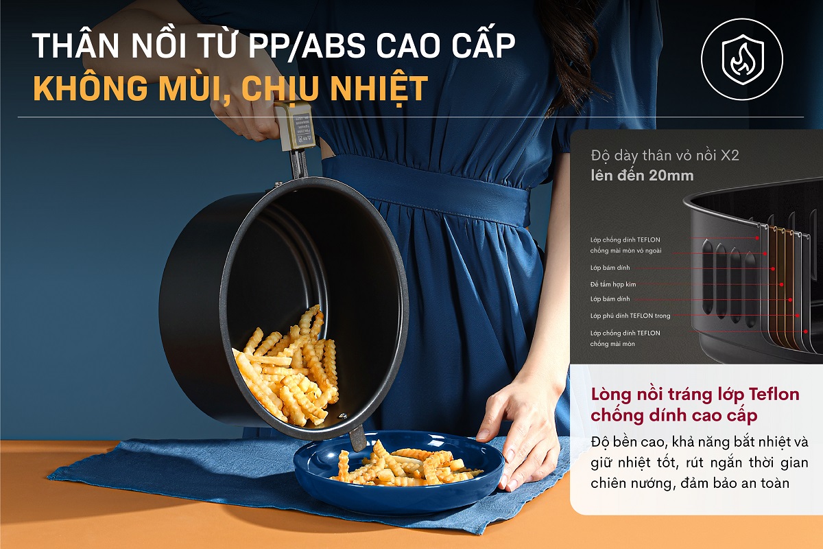 Hình ảnh chi tiết Nồi chiên không dầu Fujihome AG6 6Lít - Dung tích 6L - Ảnh số 10