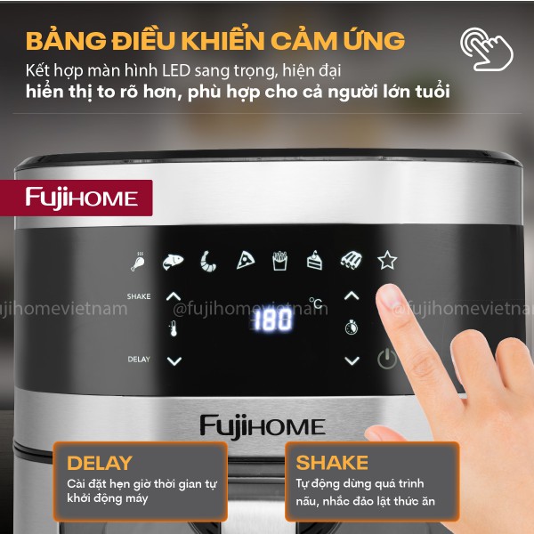 Hình ảnh chi tiết Nồi chiên không dầu Fujihome A10DG2 10Lít - Dung tích 10L - Ảnh số 3
