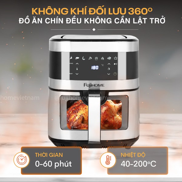 Hình ảnh chi tiết Nồi chiên không dầu Fujihome A10DG2 10Lít - Dung tích 10L - Ảnh số 5