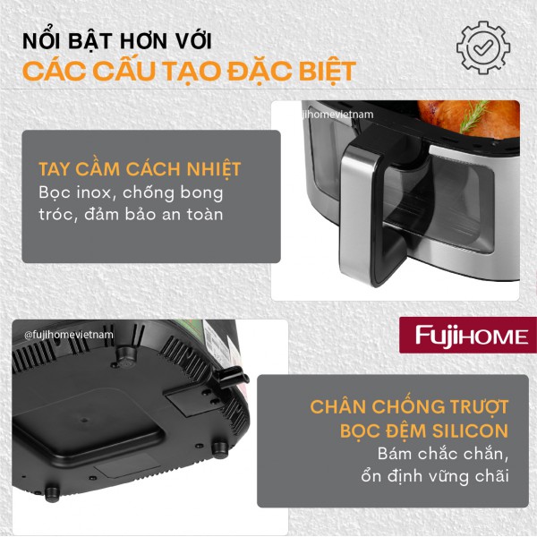 Hình ảnh chi tiết Nồi chiên không dầu Fujihome A10DG2 10Lít - Dung tích 10L - Ảnh số 10