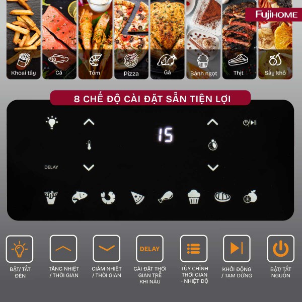 Hình ảnh chi tiết Nồi chiên không dầu Fujihome A16D ( 16 lit) - Ảnh số 13