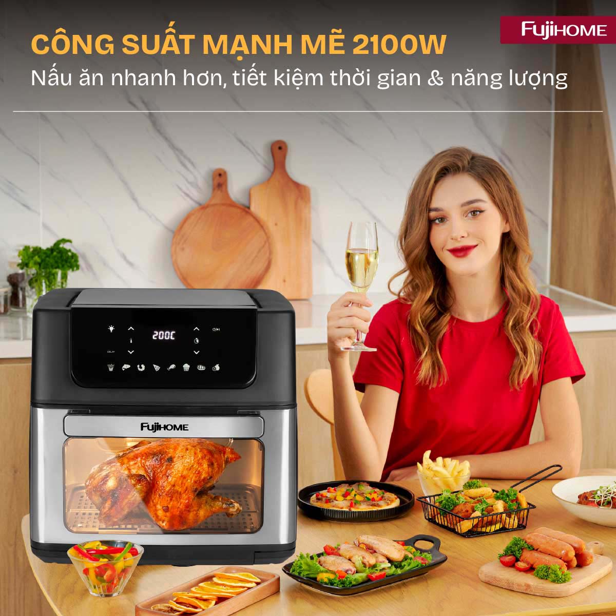 Hình ảnh chi tiết Nồi chiên không dầu Fujihome A16D ( 16 lit) - Ảnh số 17