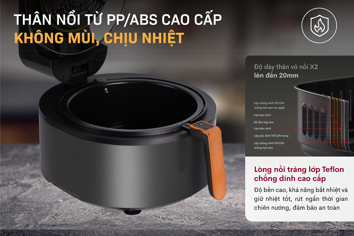 Hình ảnh chi tiết Nồi chiên không dầu Fujihome AG6D 6Lít - Dung tích 6L - Ảnh số 16