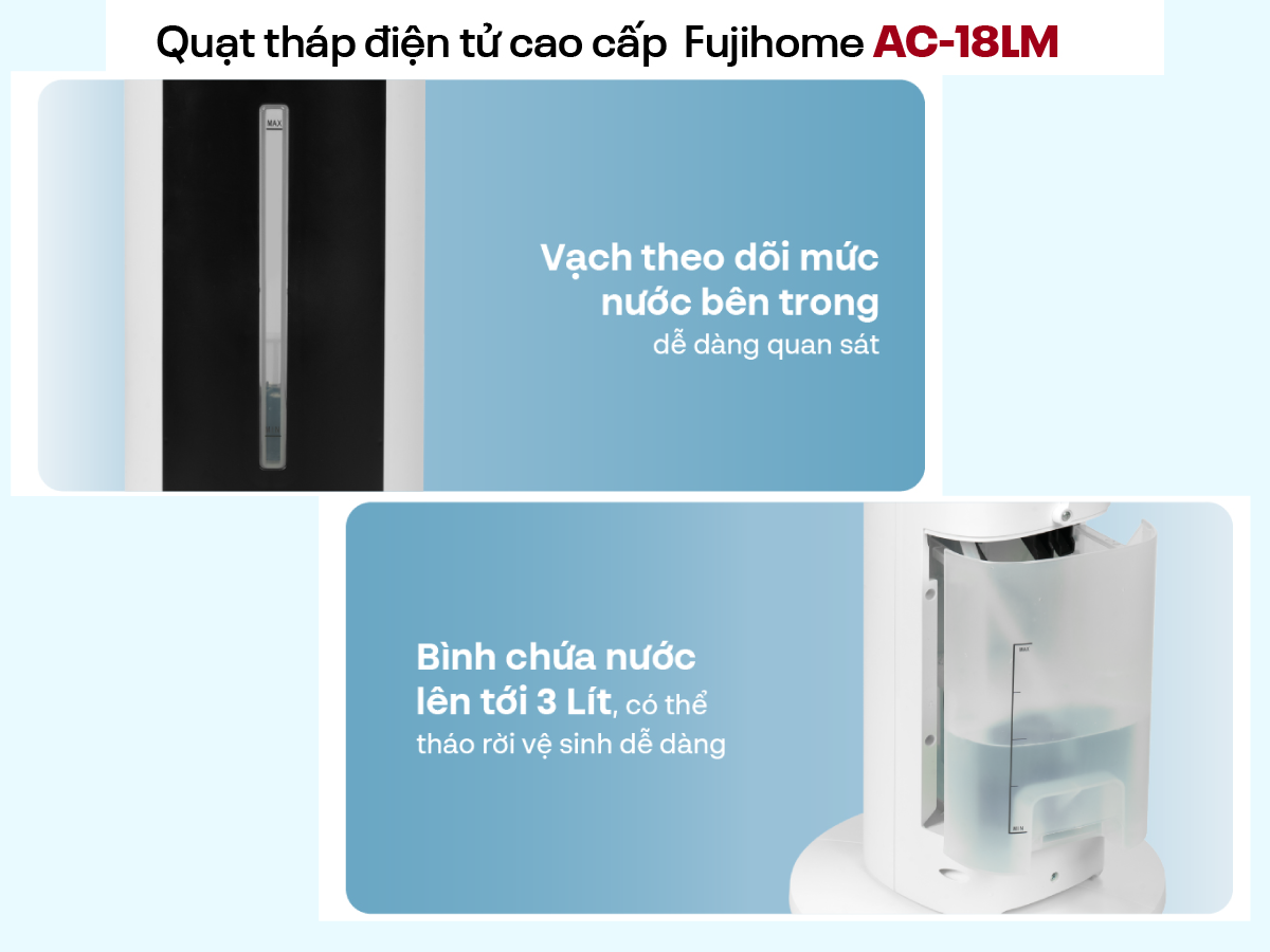 Hình ảnh chi tiết Quạt điều hoà (quạt tháp hơi nước) cao cấp Fujihome AC-18LM - Ảnh số 8
