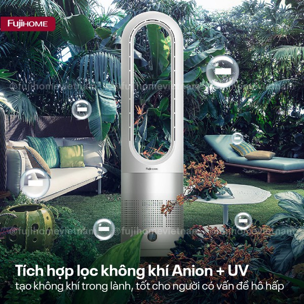 Hình ảnh chi tiết Quạt không cánh mini, lọc không khí khử khuẩn Anion + UV, WIFI BF18 - Ảnh số 12