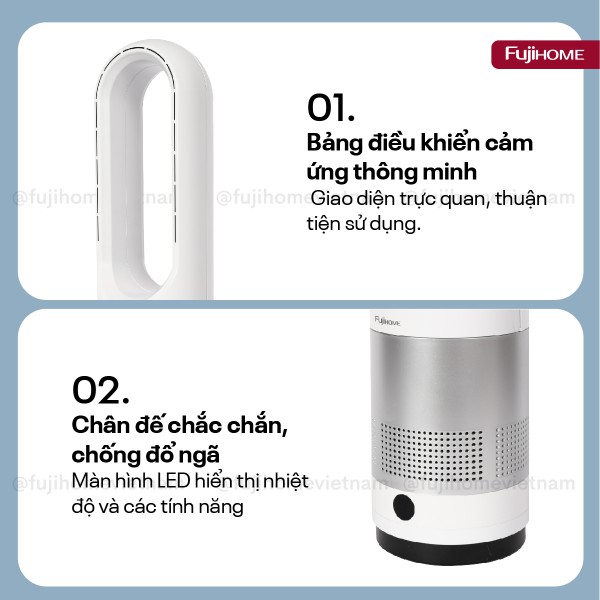 Hình ảnh chi tiết Quạt không cánh mini, lọc không khí khử khuẩn Anion + UV, WIFI BF18 - Ảnh số 3
