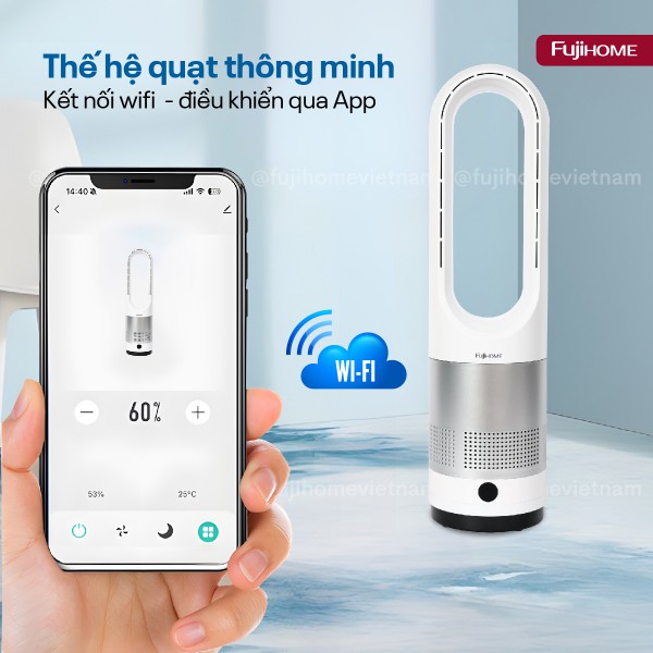 Hình ảnh chi tiết Quạt không cánh mini, lọc không khí khử khuẩn Anion + UV, WIFI BF18 - Ảnh số 11