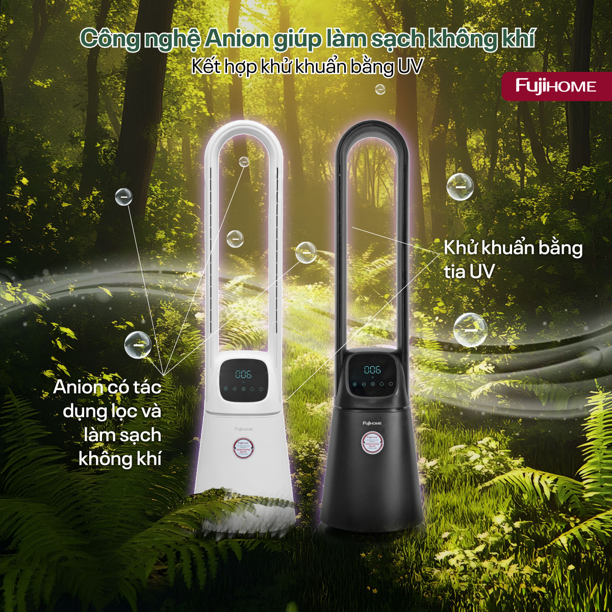 Hình ảnh chi tiết Quạt không cánh lọc không khí khử khuẩn Anion+ UV, WIFI BF065-B/W - Ảnh số 20