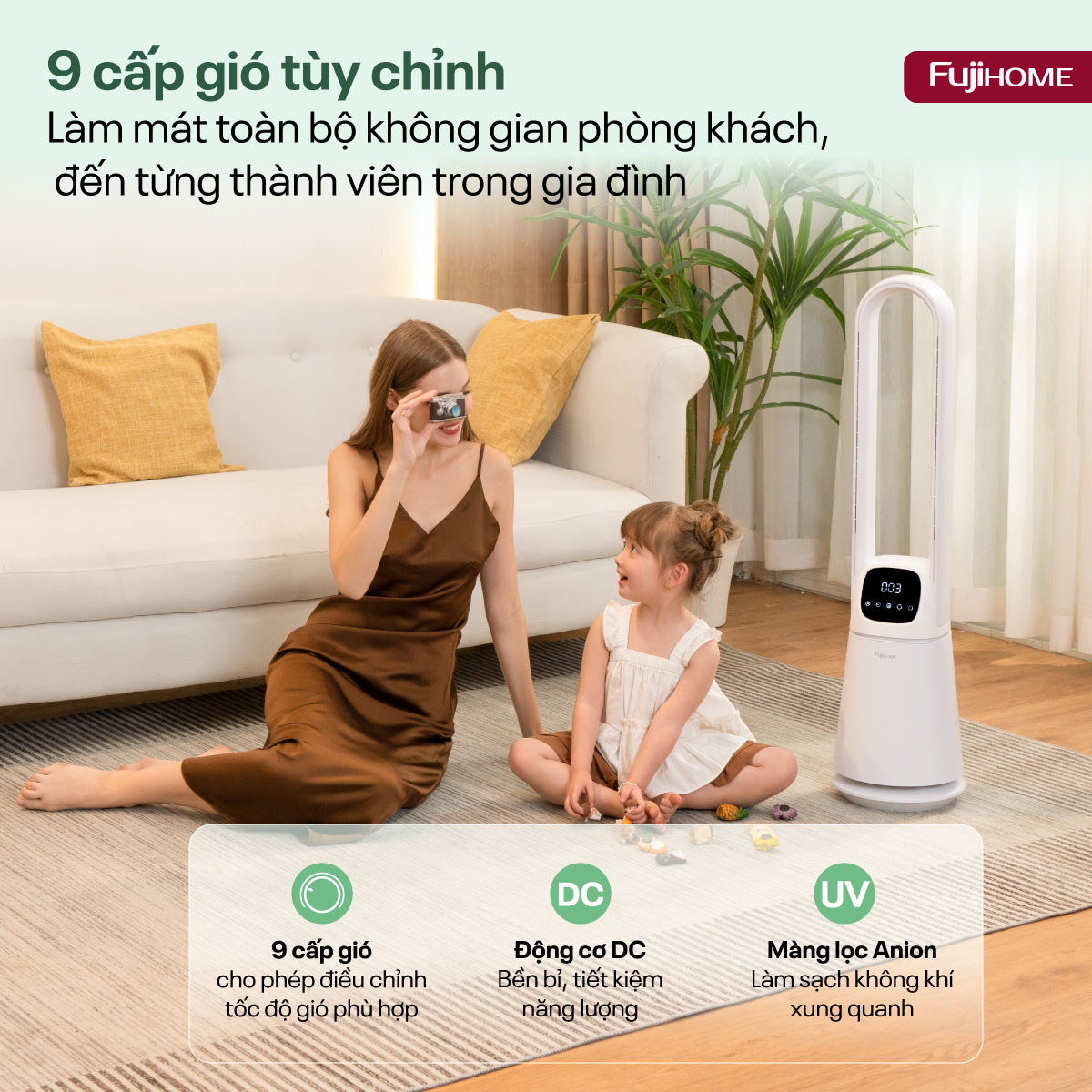 Hình ảnh chi tiết Quạt không cánh lọc không khí khử khuẩn Anion+ UV, WIFI BF065-B/W - Ảnh số 22